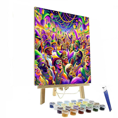 Vibrant Mardi Gras Celebration Painting Number Kit