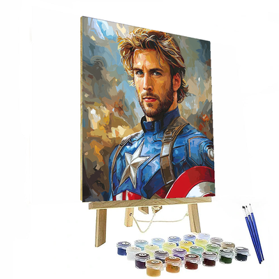 Chris Evans: The Heart Of The Heroic Captain America Number Painting