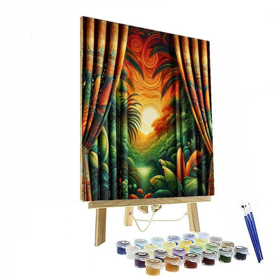 Tropical Oasis Curtains Paint By Number