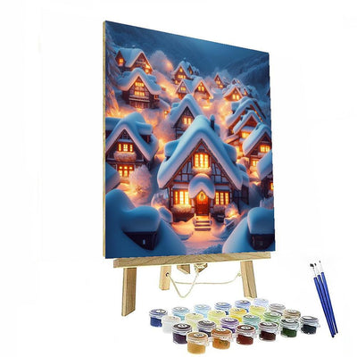 Winter Village Charm Paint By Numbers Art