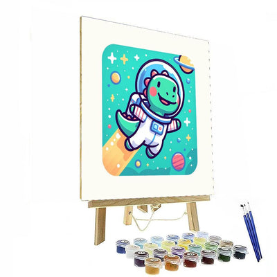 Space Dinosaur's Cosmic Voyage Paint By Number