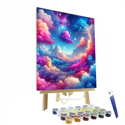 Whimsical Cloudscape Painting Number Kit