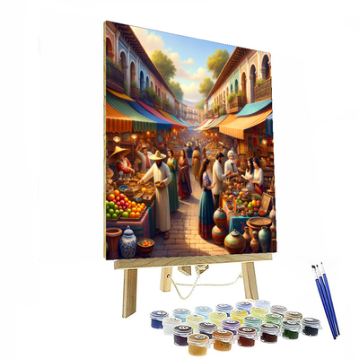 Bustling Market Street Paint By Number