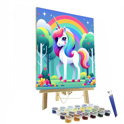 Enchanted Forest Unicorn Number Painting