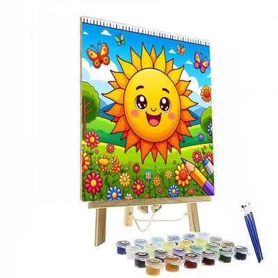 Cheerful Summer Sun DIY Paint By Numbers