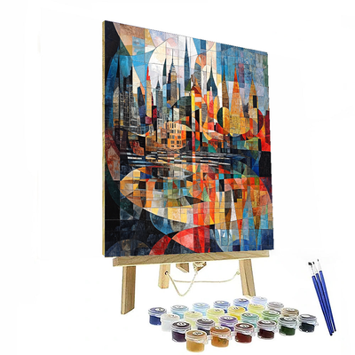 Pablo Picasso Inspired Cubist Cityscape Reflection  Paint By Numbers Art