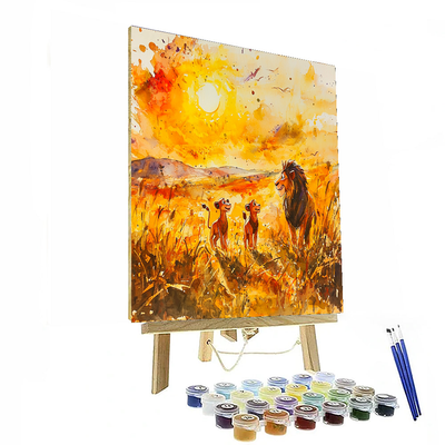 Simba And Friends Safari Scene - Disney Inspired Numbered Painting Kits