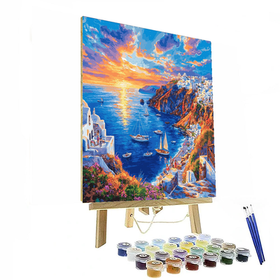 Santorini's Caldera Numbered Painting Kits