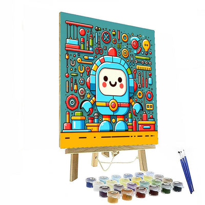 Cool Robot Workshop Paint By Numbers Art