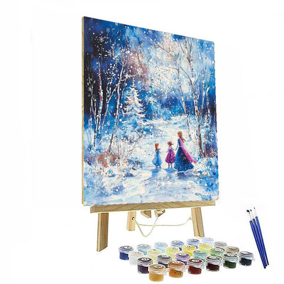 Frozen Anna And Elsa Winter Wonderland - Disney Inspired Paint By Numbers