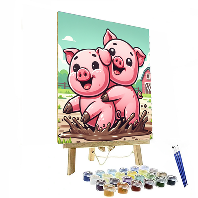 Merry Pigs Painting Number Kit