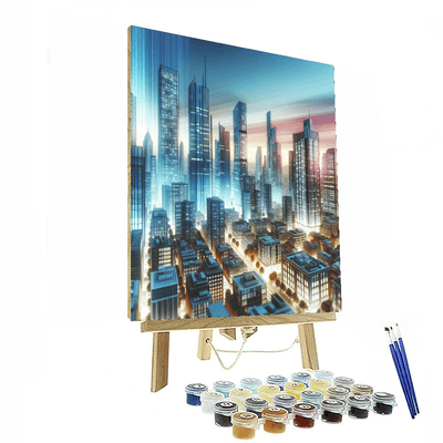 Pastel Urban Skyline DIY Paint By Numbers