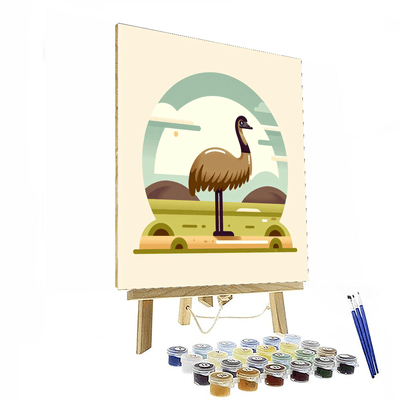 Elegant Emu Number Painting