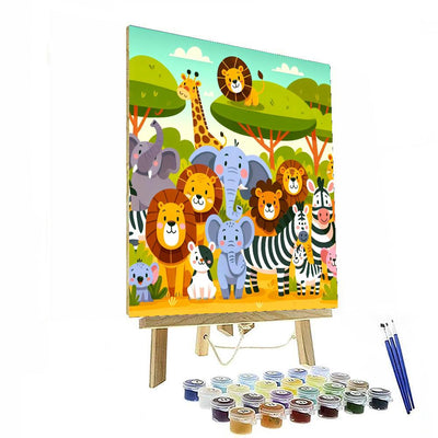 Whimsical Wild Animal Safari Paint By Number