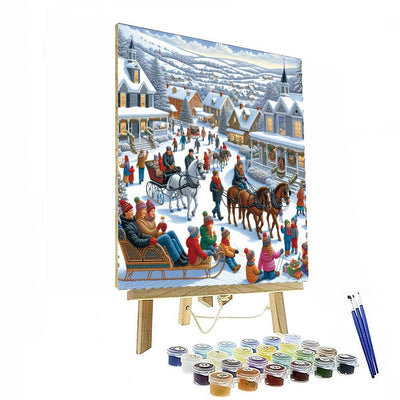 Upstate Ny Winter Festival - New York Painting By Numbers Kit