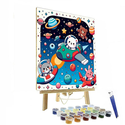 Space Animals Galactic Journey Painting By Numbers Kit