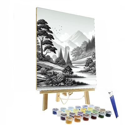 Sophisticated Monochrome Landscape Paint By Color