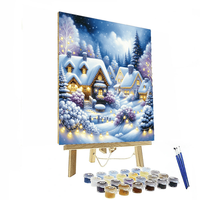 Glistening Winter Village DIY Paint By Numbers