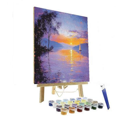 J.M.W. Turner Inspired Twilight By The Lake  Paint By Numbers Art