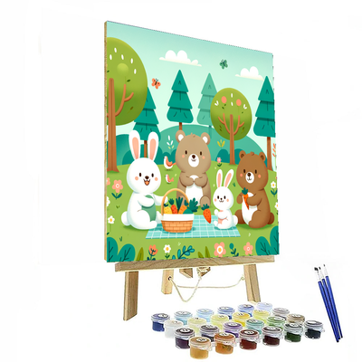 Adventurous Forest Picnic Number Painting