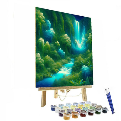 Enchanted Waterfall Retreat DIY Paint By Numbers