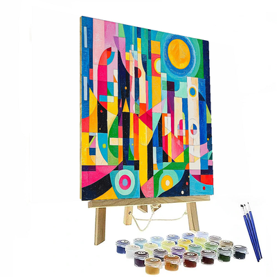 Wassily Kandinsky Inspired Futuristic Cityscape Illusion  Number Painting