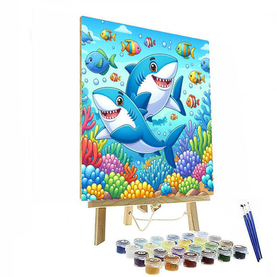 Silly Shark Friends Paint By Color