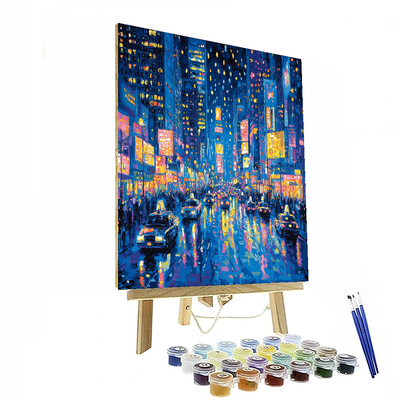 Edward Hopper Inspired Festive City Lights  Paint By Numbers Art