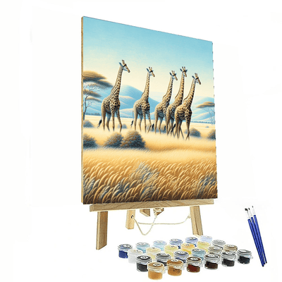 Giraffe's Savanna Stroll Painting Number Kit