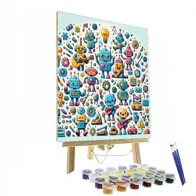 Funky Robot World Painting By Numbers Kit