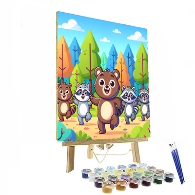 Playful Forest Parade DIY Paint By Numbers