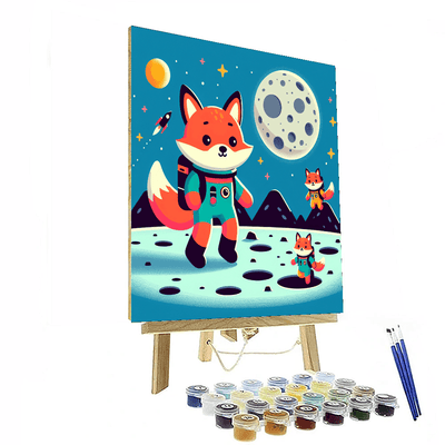 Lunar Expedition With Space Foxes Numbered Painting Kits