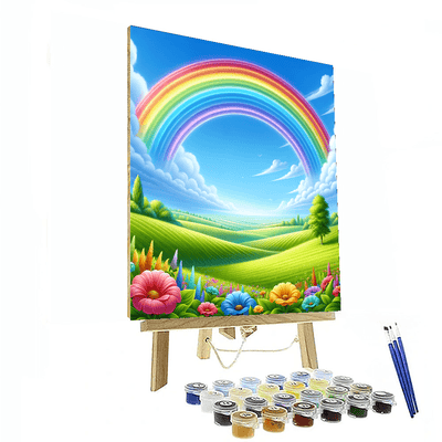 Joyful Rainbow Landscape Paint By Number