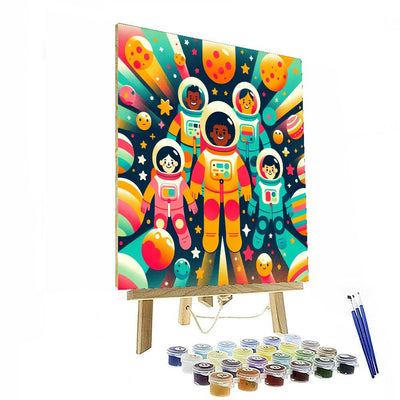 Astronauts' Galactic Adventure Paint By Numbers