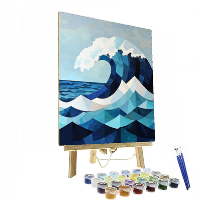 Hokusai Inspired Geometric Ocean Waves Paint By Numbers Kits