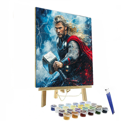 Chris Hemsworth: Thunderous Marvel Of Asgard Painting By Numbers Kit