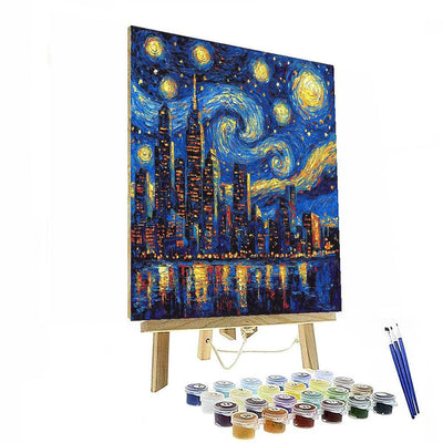 Vincent Van Gogh Inspired Electric City Nights  Painting By Numbers Kit