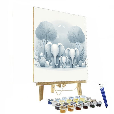 Gentle Elephant Reverie Paint By Color