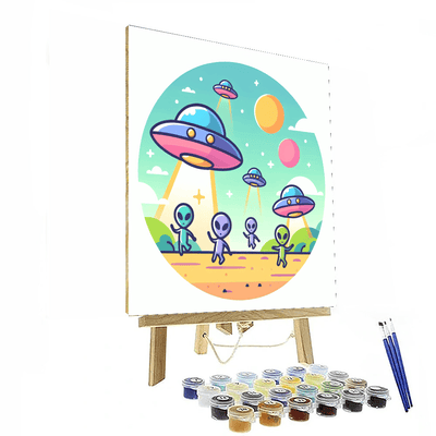 Friendly Alien Invasion Painting By Numbers Kit