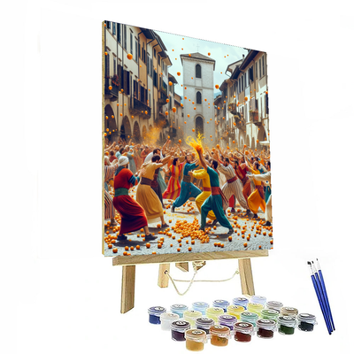 Battle Of The Oranges - Ivrea Painting By Numbers Kit