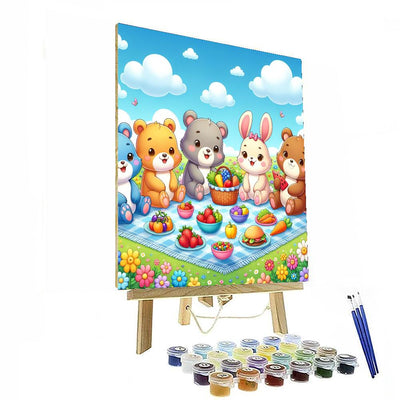 Cuddly Critters Picnic DIY Paint By Numbers