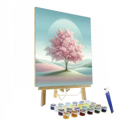 Serene Cherry Blossom Tree Painting By Numbers Kit