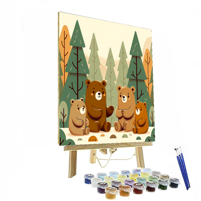 Cuddle Bears Gathering DIY Paint By Numbers