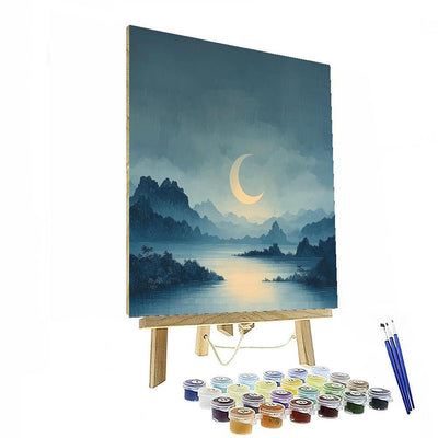 Zhao Mengfu Inspired Crescent Of Dreams  Painting Number Kit