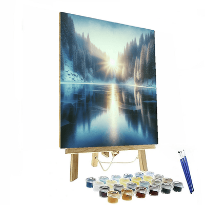 Glistening Winter Lake Number Painting