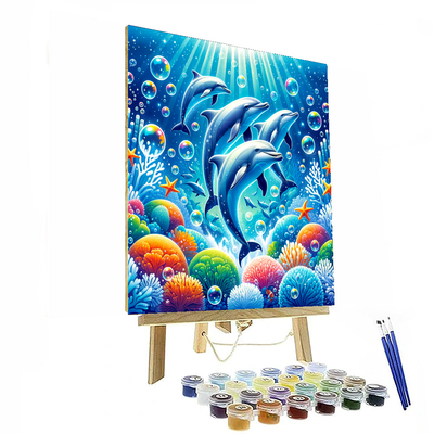 Dolphins In Crystal Waters Numbered Painting Kits