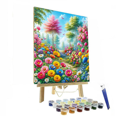 Vibrant Colorful Garden Painting By Numbers Kit