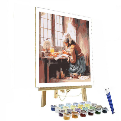 Vermeer Inspired Vermeer's Domestic Bliss  Paint By Number