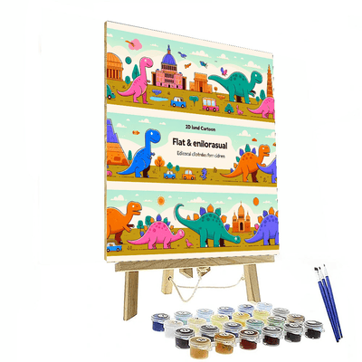 Time-traveling Dinosaurs Painting By Numbers Kit