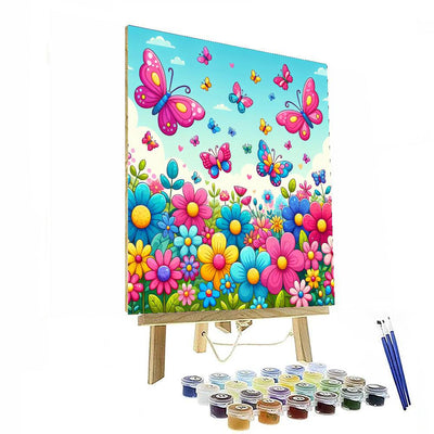 Vivid Garden Butterflies Paint By Number